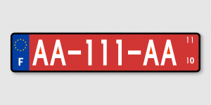 plaque immatriculation rouge