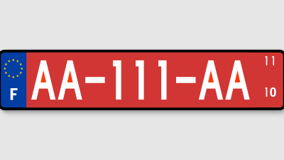 plaque immatriculation rouge